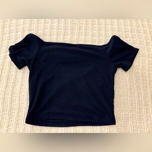 Navy blue cap sleeve crop top - Faded Rose - Medium - GUC! ❣️